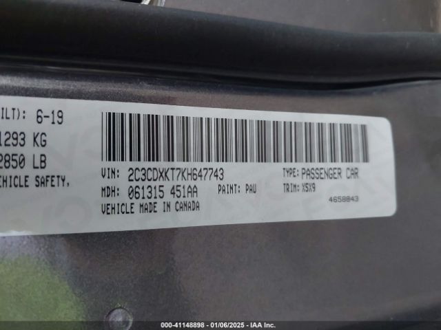 2C3CDXKT7KH647743 Dodge Charger Police Awd