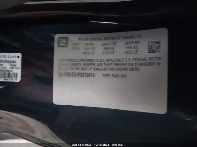 2G1FB1E31F9219019 Chevrolet Camaro 2ls
