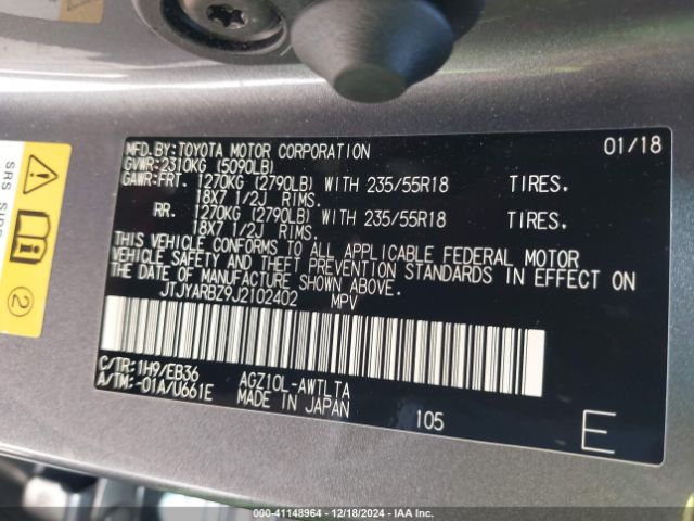 JTJYARBZ9J2102402 Lexus Nx 300 F Sport