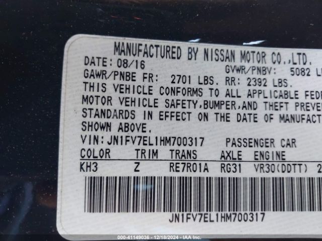 JN1FV7EL1HM700317 Infiniti Q60 3.0t Red Sport 400