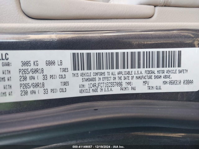 Jeep Grand Cherokee 2014 1C4RJFCT1EC557096 Image 9
