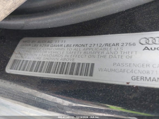 2012 AUDI A6 WAUHGAFC4CN087184 Photo 8