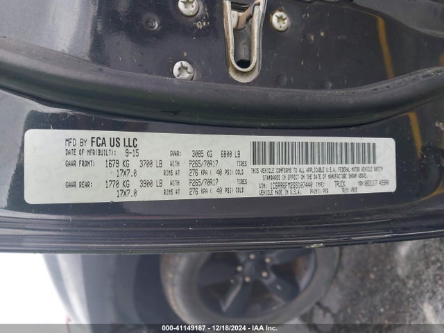 RAM 1500 Tradesman 2016 1C6RR6FM2GS107440 Image 9