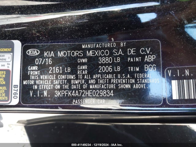 KIA FORTE LX 2017 3KPFK4A72HE029834 Image 9