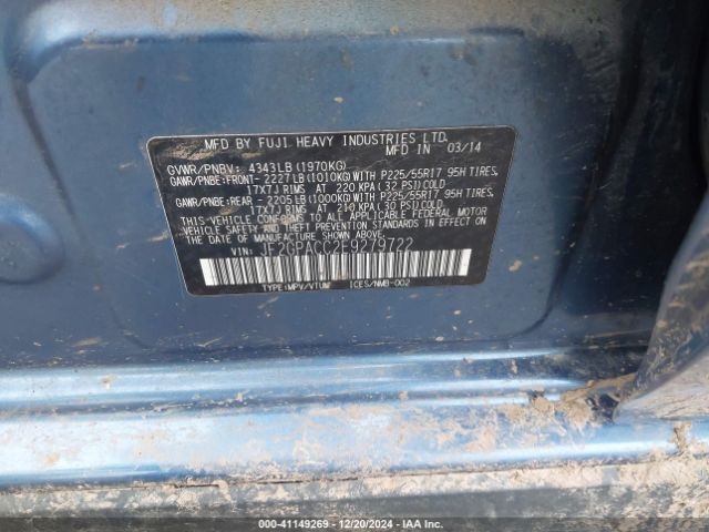 JF2GPACC2E9279722 Subaru Xv Crosstrek 2.0i Premium