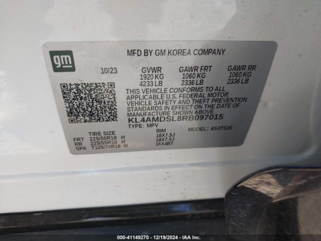 KL4AMDSL8RB097015 Buick Encore Gx Sport Touring Fwd