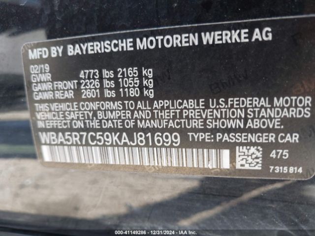 WBA5R7C59KAJ81699 BMW 330i Xdrive