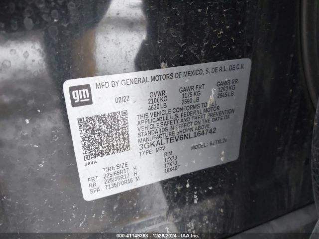 3GKALTEV6NL164742 GMC Terrain Awd Sle