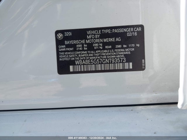 WBA8E5G57GNT93573 BMW 320i Xdrive