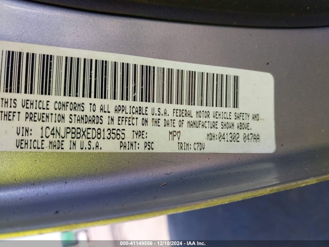 1C4NJPBBXED813565 Jeep Patriot Sport