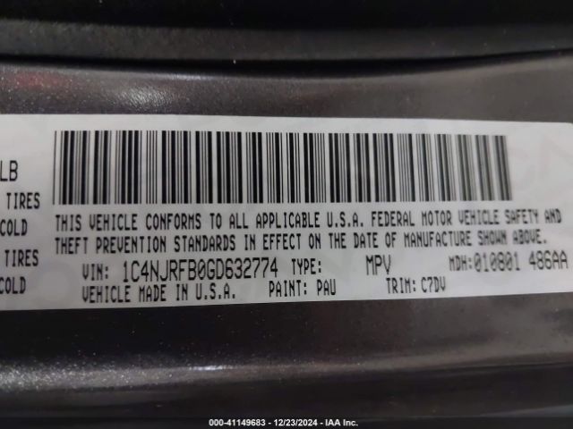 1C4NJRFB0GD632774 Jeep Patriot Latitude