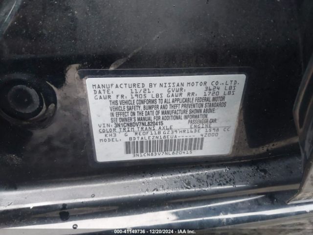 3N1CN8DV7NL820415 Nissan Versa 1.6 S Xtronic Cvt