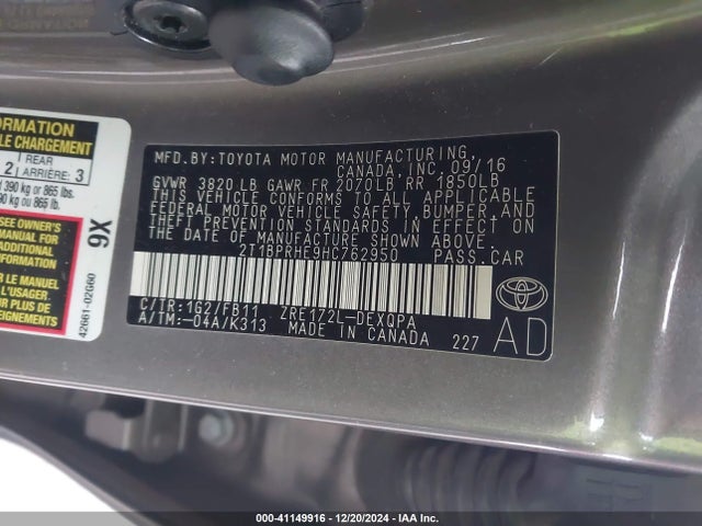 Toyota Corolla Le Eco 2017 2T1BPRHE9HC762950 Image 9