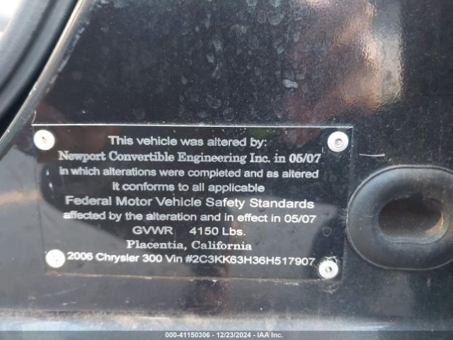 2006 CHRYSLER 300C 2C3KK63H36H517907 Photo 8