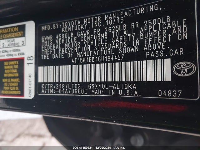 4T1BK1EB1GU194457 Toyota Avalon Touring