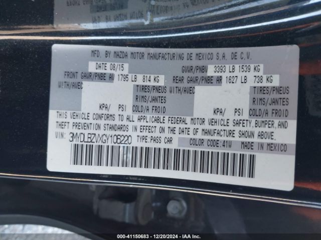 3MYDLBZVXGY106220 Scion IA