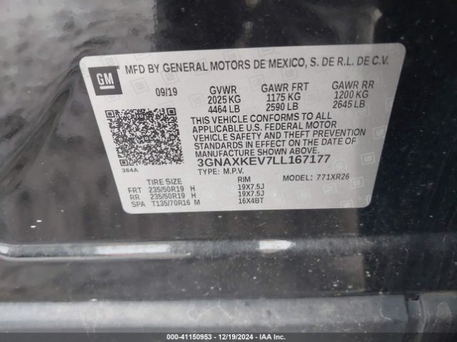 2020 CHEVROLET EQUINOX 3GNAXKEV7LL167177 Photo 8