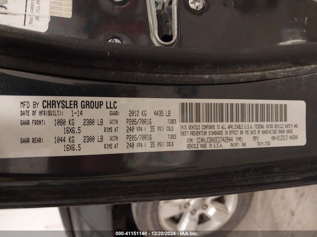 Jeep Compass Sport 2014 1C4NJCBA2ED742944 Image 9