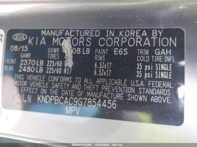 KNDPBCAC9G7854456 KIA Sportage Lx