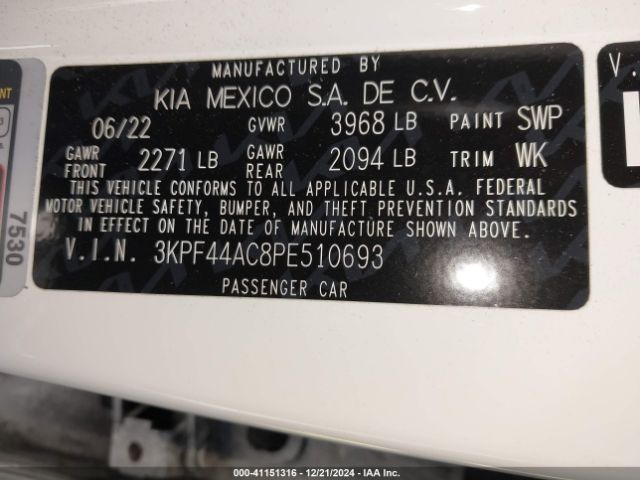 3KPF44AC8PE510693 KIA FORTE GT