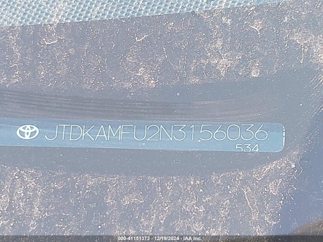 JTDKAMFU2N3156036 Toyota PRIUS XLE