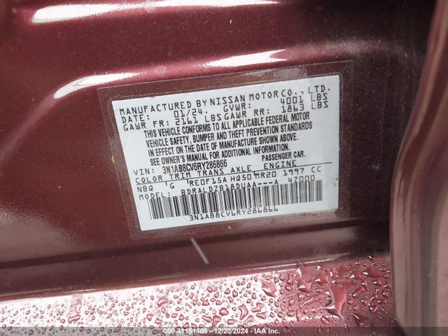 3N1AB8CV6RY286866 Nissan Sentra Sv Xtronic Cvt