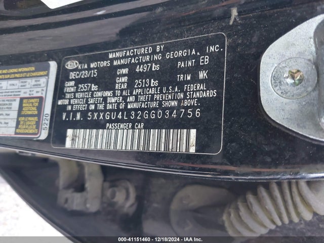 KIA OPTIMA EX 2016 5XXGU4L32GG034756 Image 9