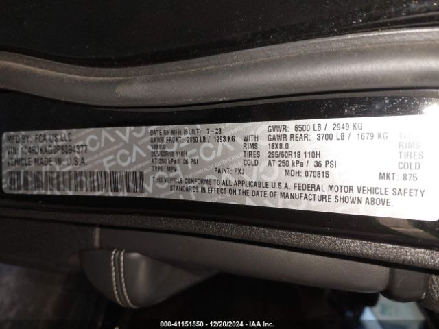 1C4RJKAG0P8894377 Jeep Grand Cherokee L Laredo 4x4