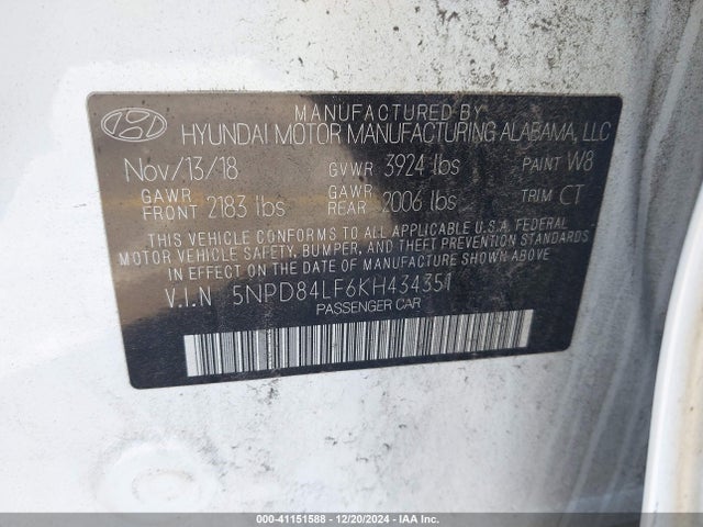 Hyundai Elantra Value Edition 2019 5NPD84LF6KH434351 Image 9