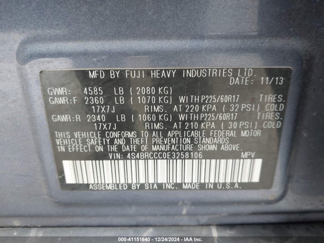 4S4BRCCC0E3258106 Subaru Outback 2.5i Premium