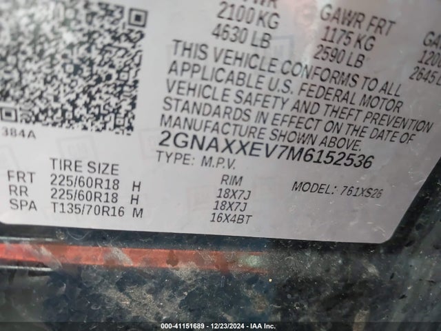 Chevrolet Equinox Awd Premier 2021 2GNAXXEV7M6152536 Image 9