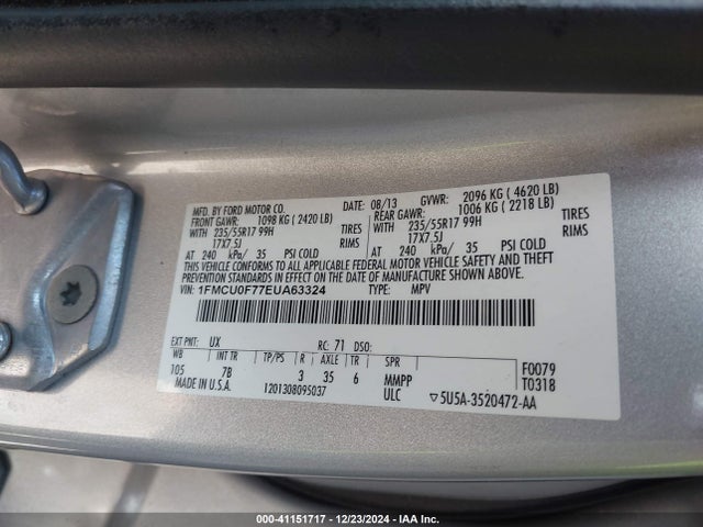 Ford ESCAPE S 2014 1FMCU0F77EUA63324 Image 9