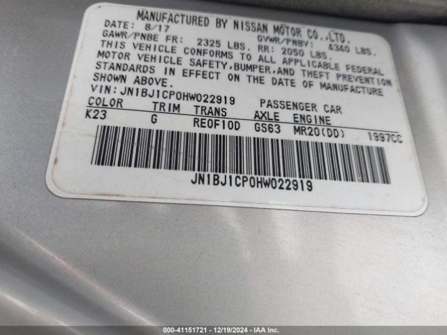 JN1BJ1CP0HW022919 Nissan Rogue Sport Sv