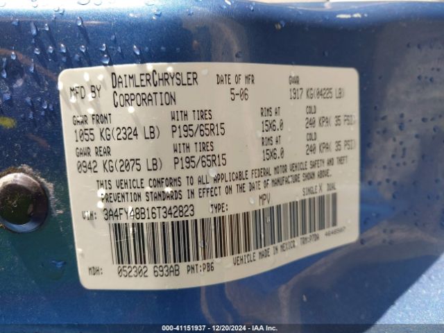 2006 CHRYSLER PT CRUISER 3A4FY48B16T342823 Photo 8