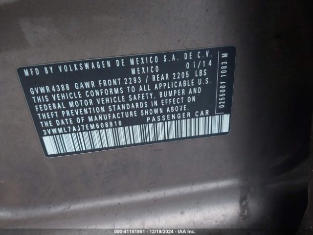 3VWML7AJ7EM608916 Volkswagen Jetta Sportwagen 2.0l Tdi
