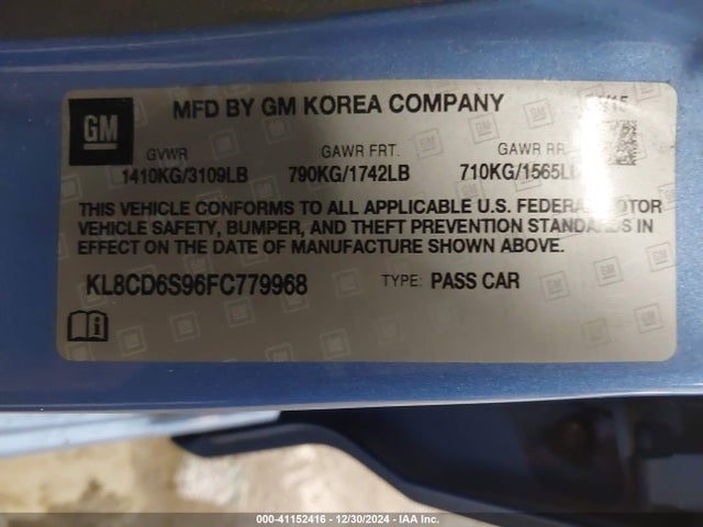 Chevrolet Spark 1lt Cvt 2015 KL8CD6S96FC779968 Image 9