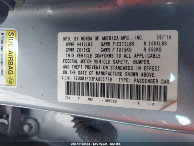 19UUB1F33FA005779 Acura TLX