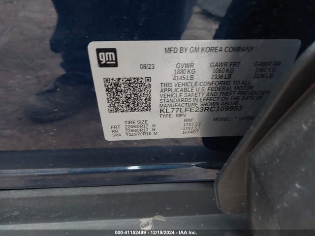 Chevrolet Trax Fwd Sp 2024 KL77LFE23RC109953 Image 9