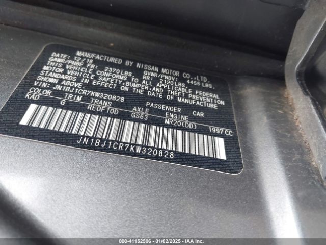 JN1BJ1CR7KW320828 Nissan Rogue Sport Sv