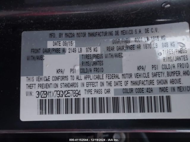 3MZBM1X79GM257894 Mazda Mazda3 I Grand Touring