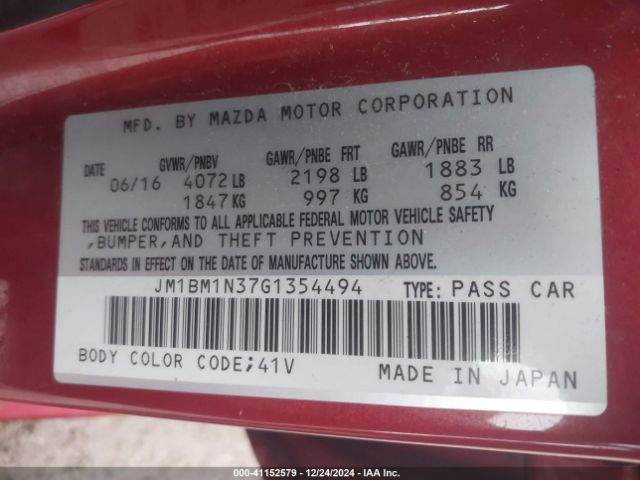 JM1BM1N37G1354494 Mazda Mazda3 S Grand Touring