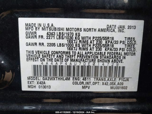 2013 MITSUBISHI OUTLANDER SPORT 4A4AP4AU7DE014729 Photo 8
