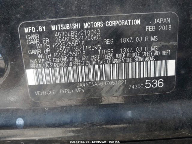 JA4AT5AA6JZ051221 Mitsubishi Eclipse Cross Sel