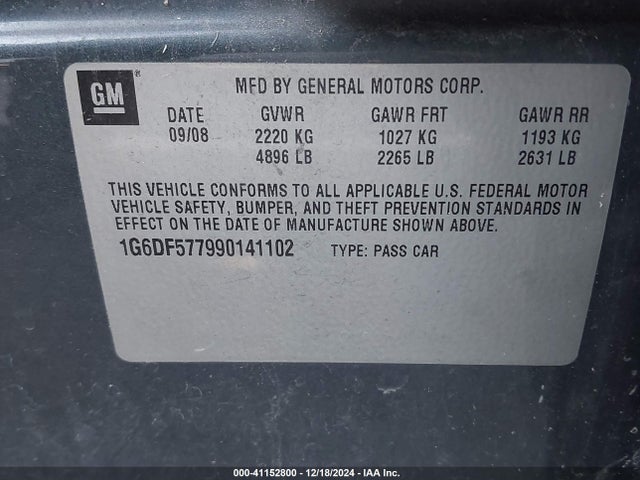 2009 CADILLAC CTS 1G6DF577990141102 Photo 8