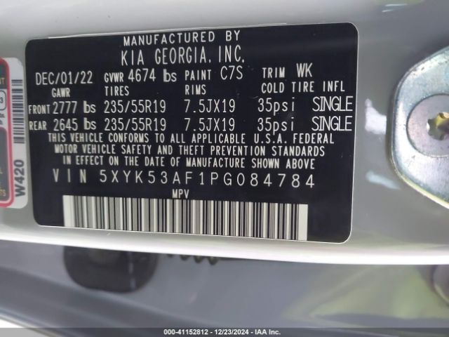5XYK53AF1PG084784 KIA Sportage Sx-prestige
