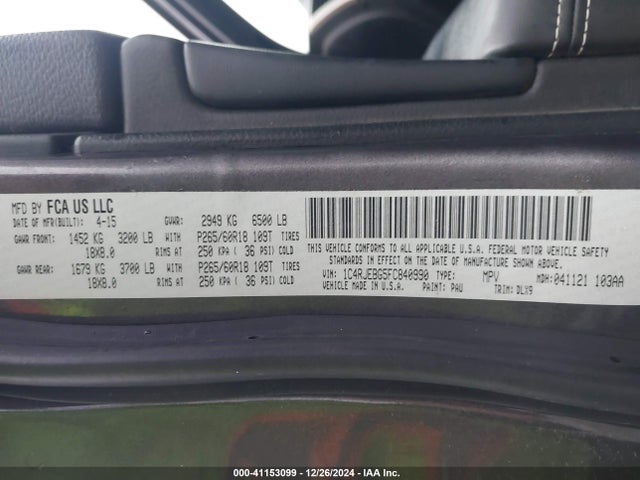 1C4RJEBG5FC840990 Jeep Grand Cherokee Limited