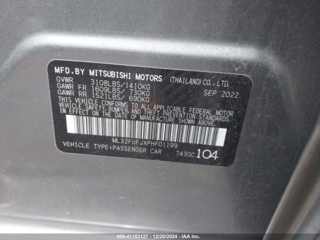 ML32FUFJXPHF01199 Mitsubishi Mirage G4 Black Edition/es/le