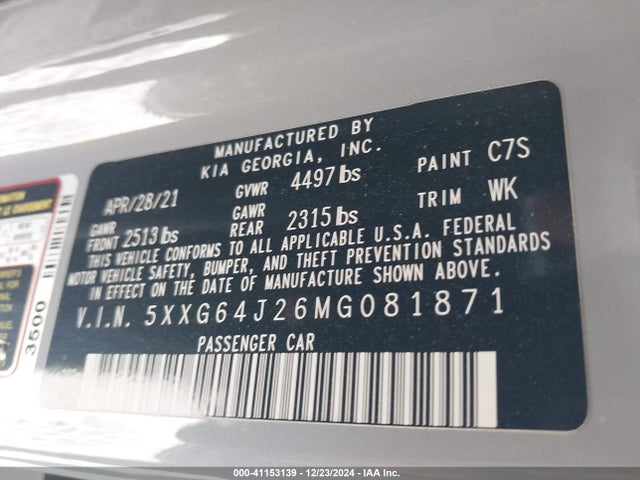 KIA K5 Gt-line 2021 5XXG64J26MG081871 Image 9