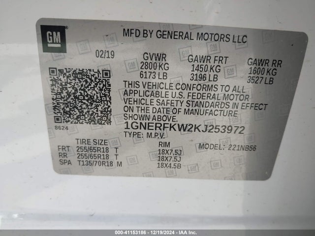 Chevrolet Traverse Ls 2019 1GNERFKW2KJ253972 Image 9