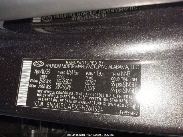 Hyundai TUCSON SEL 2023 5NMJBCAEXPH260524 Image 9